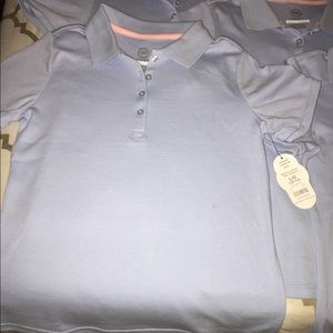 4 light blue uniform girl shirts size large